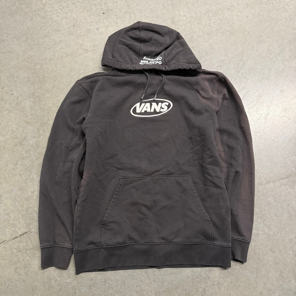 Vans Mens Logo Pullover Hoodie Black Medium Off The Wall Skate Sweatshirt